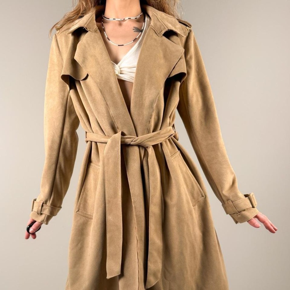 Philosophy Belted Trench Coat – Size Large - Picture 2 of 8